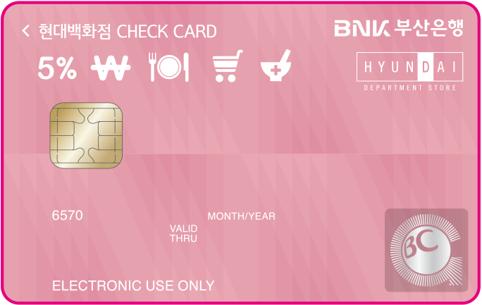 현대백화점 체크카드 카드 이미지